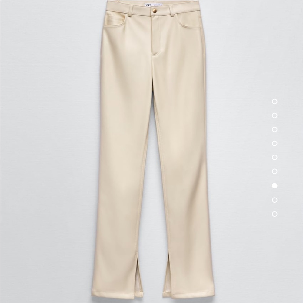 ZARA Faux leather flared slim pant